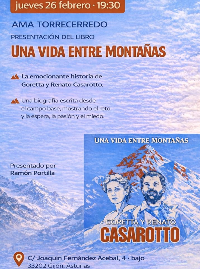 Presentación del Libro: «Una Vida entre Montañas» de Goretta y Renato Casarotto